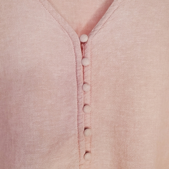 Cynthia Rowley Linen Blend Blouse – Plus Size 1X – Pale Pink - Picture 2 of 5